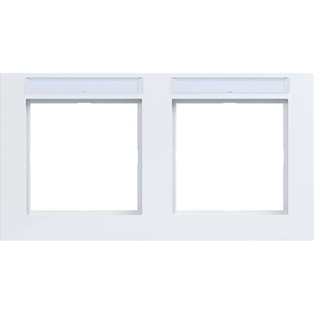 Afdekraam 2-voudig horizontaal, tekstveld, A.1, lichtwit glanzend