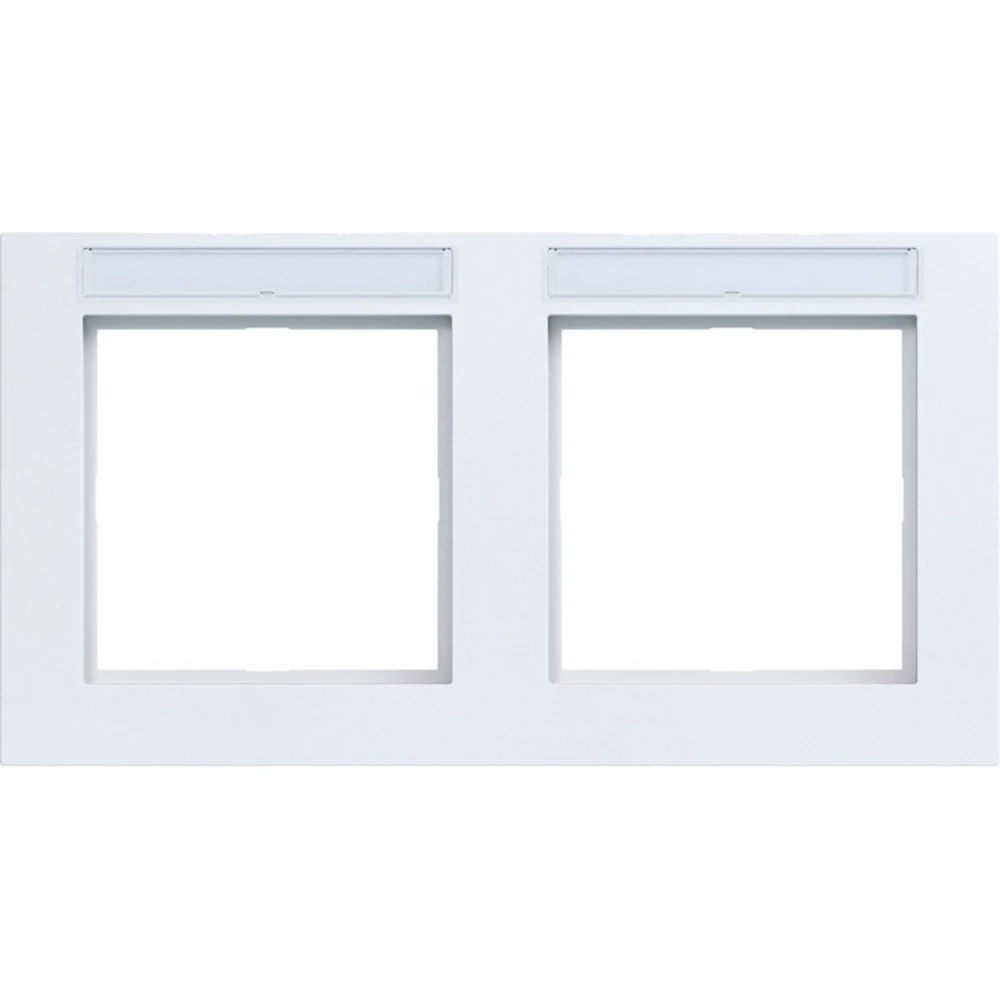 Afdekraam 2-voudig horizontaal, tekstveld, A.1, lichtwit mat