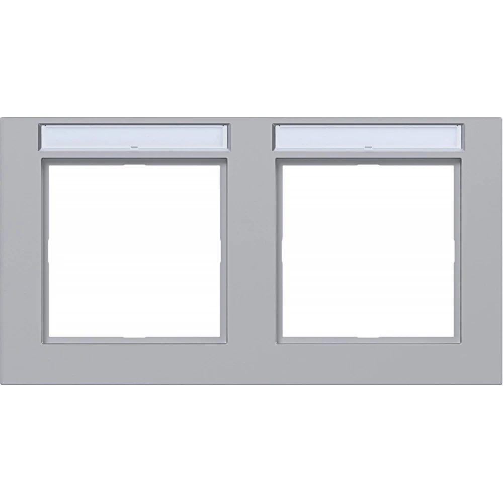 Afdekraam 2-voudig horizontaal, tekstveld, A.1, titaan