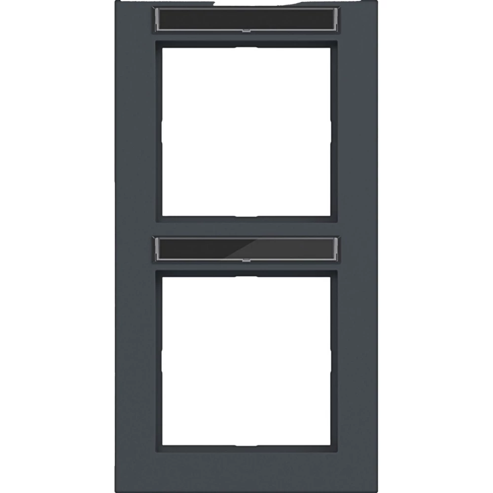 Afdekraam 2-voudig verticaal, tekstveld, A.1, antraciet