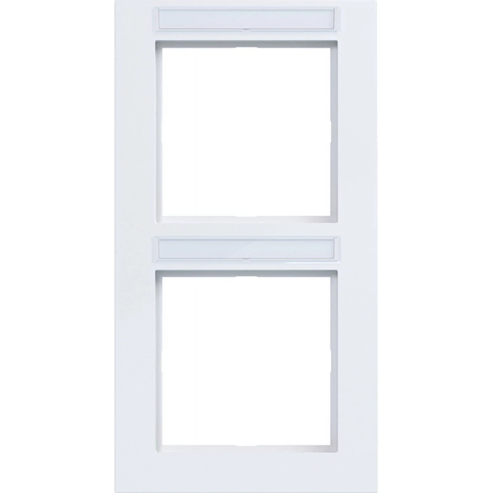 Afdekraam 2-voudig verticaal, tekstveld, A.1, lichtwit glanzend