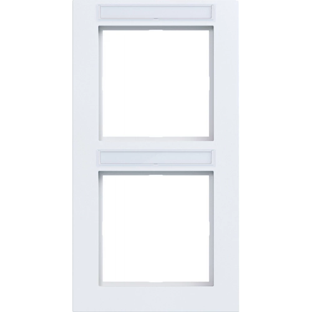 Afdekraam 2-voudig verticaal, tekstveld, A.1, lichtwit mat