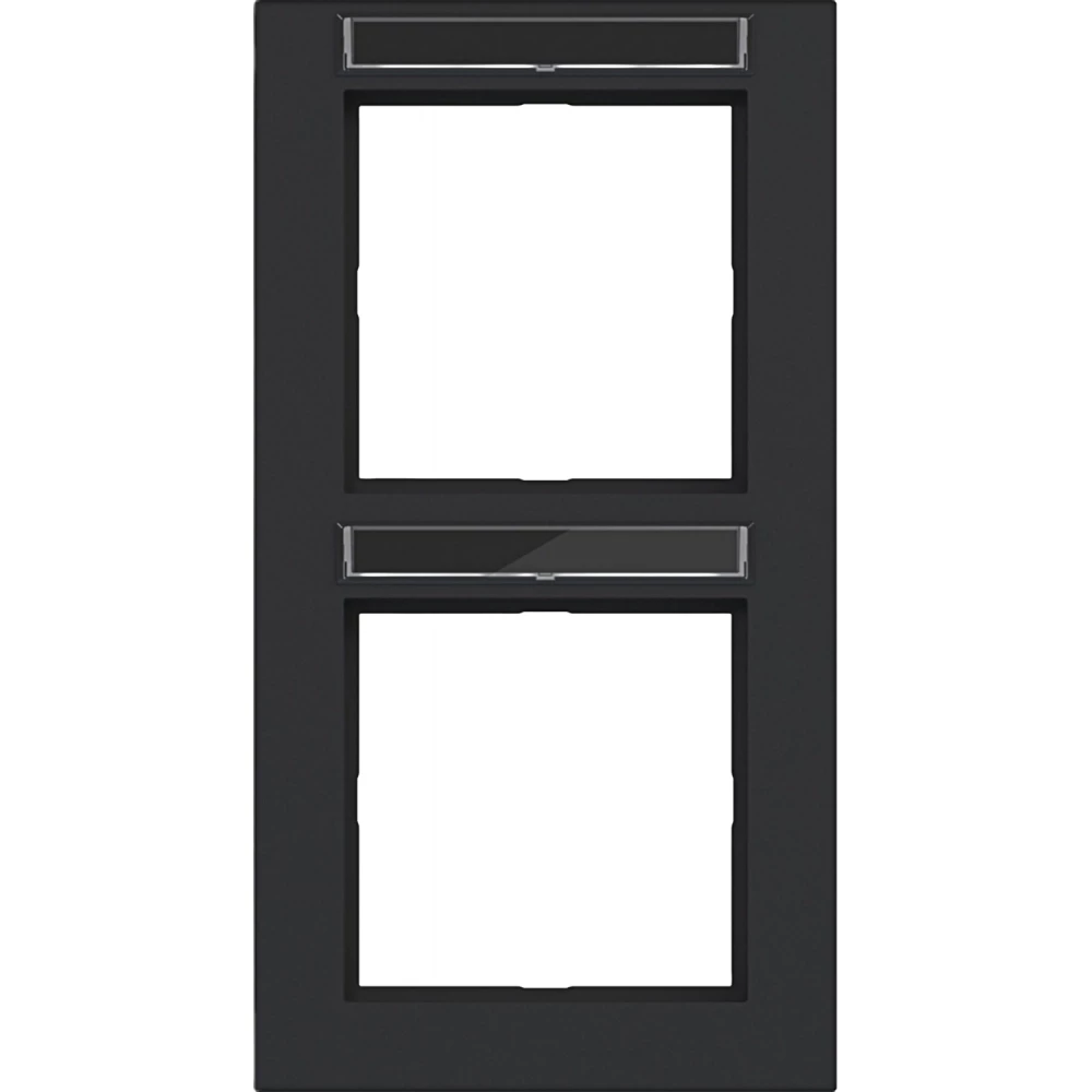 Afdekraam 2-voudig verticaal, tekstveld, A.1, nachtzwart mat