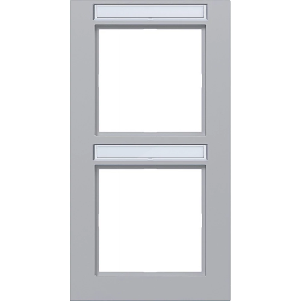 Afdekraam 2-voudig verticaal, tekstveld, A.1, titaan