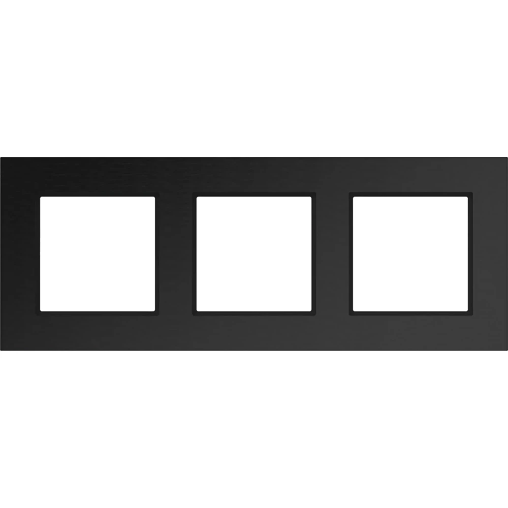Afdekraam 3-voudig, A.8, eclipse alu, geborsteld aluminium, horizont.