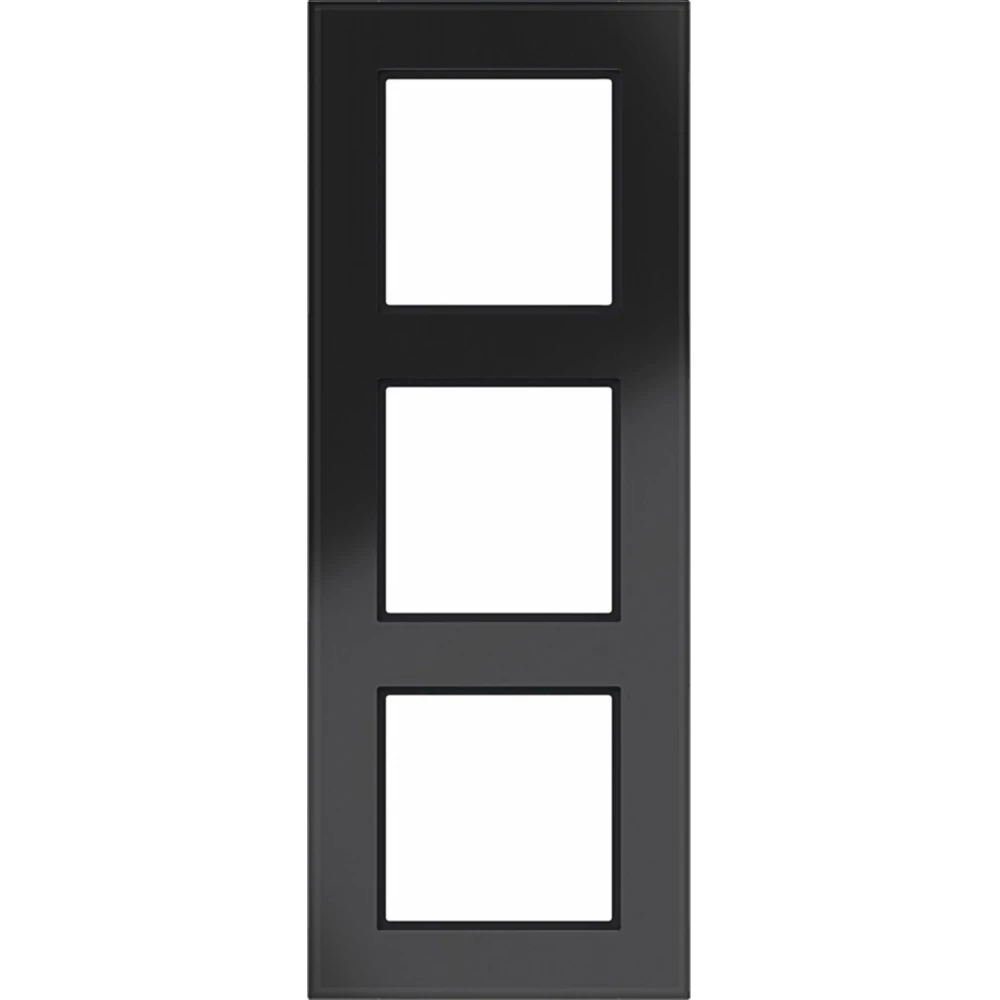 Afdekraam 3-voudig, A.8, glas zwart glanzend