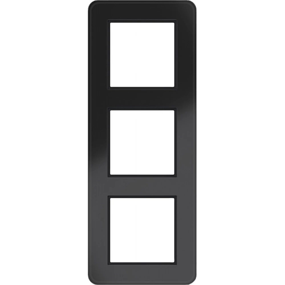 Afdekraam 3-voudig, C.8, glas zwart glanzend