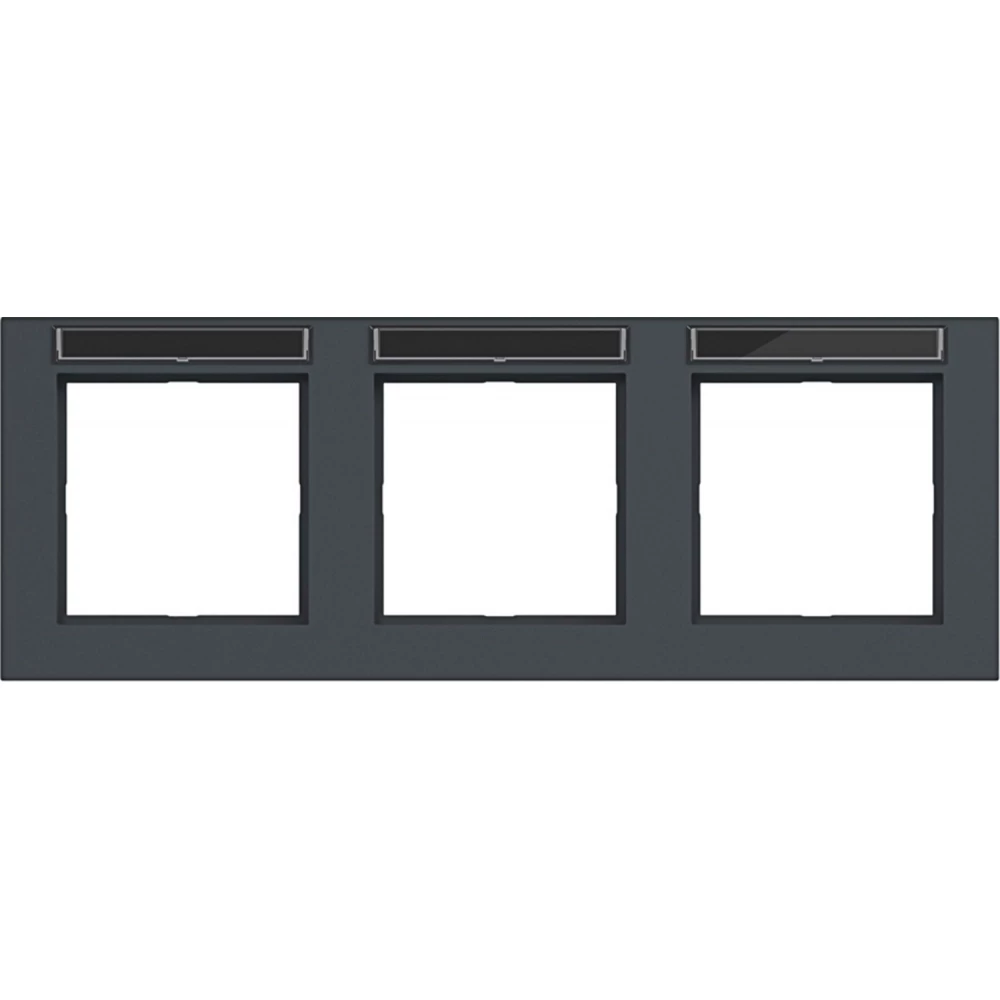 Afdekraam 3-voudig horizontaal, tekstveld, A.1, antraciet