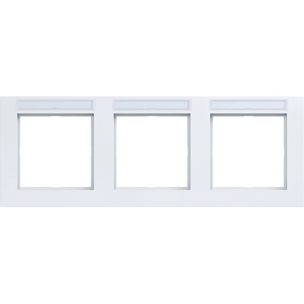 Afdekraam 3-voudig horizontaal, tekstveld, A.1, lichtwit mat