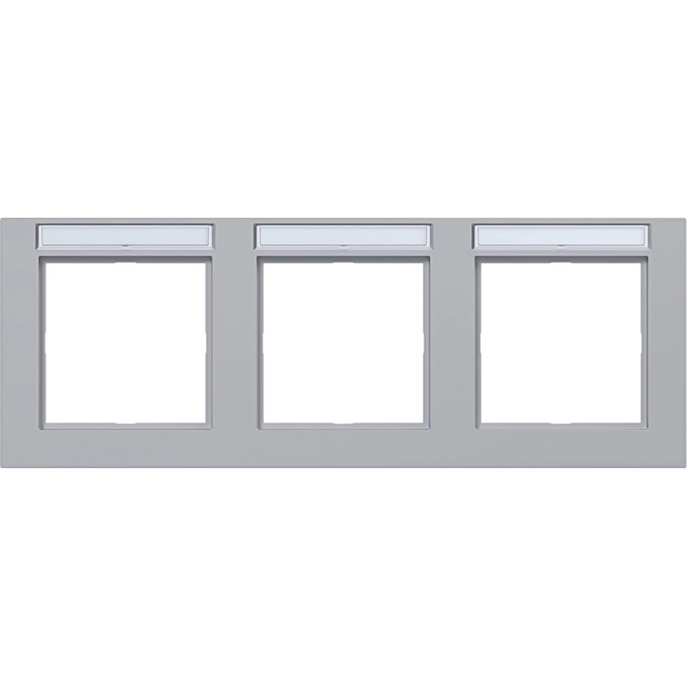 Afdekraam 3-voudig horizontaal, tekstveld, A.1, titaan