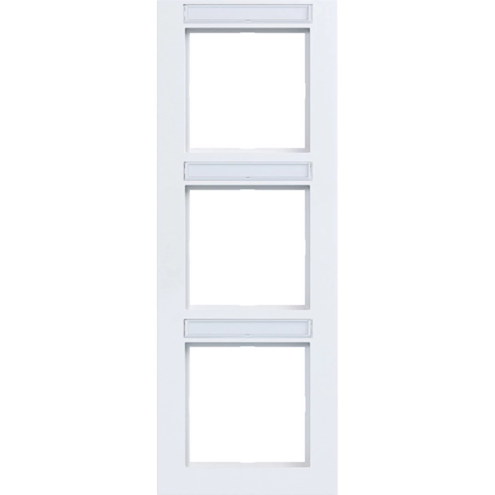 Afdekraam 3-voudig verticaal, tekstveld, A.1, lichtwit glanzend