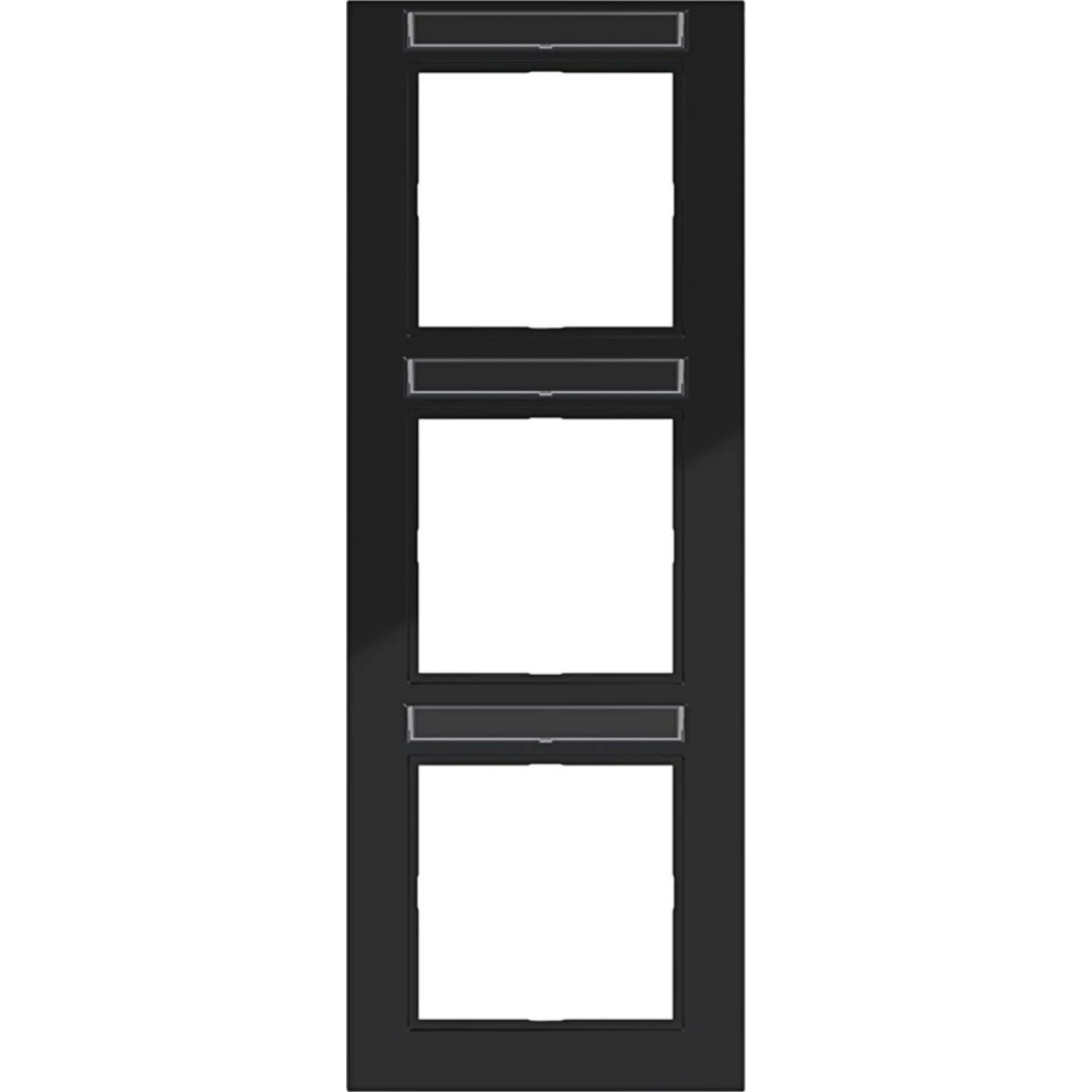 Afdekraam 3-voudig verticaal, tekstveld, A.1, nachtzwart glanzend