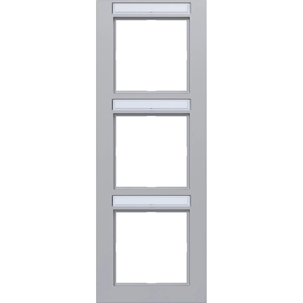 Afdekraam 3-voudig verticaal, tekstveld, A.1, titaan