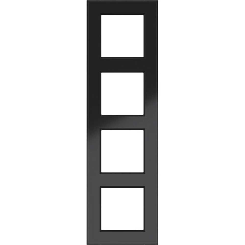 Afdekraam 4-voudig, A.8, glas zwart glanzend