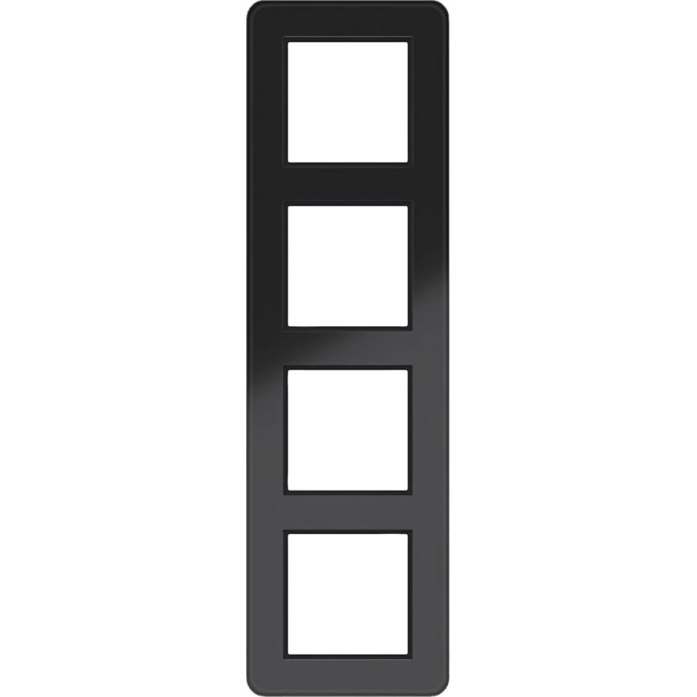 Afdekraam 4-voudig, C.8, glas zwart glanzend