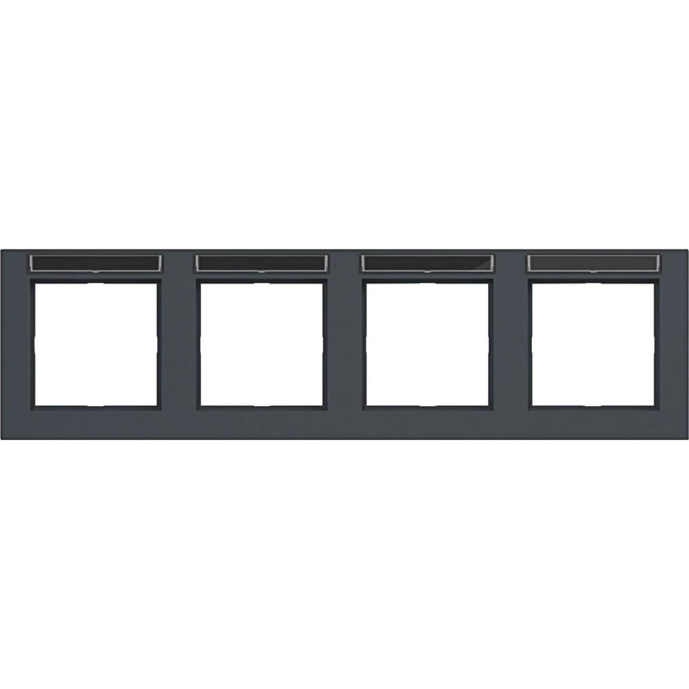 Afdekraam 4-voudig horizontaal, tekstveld, A.1, antraciet