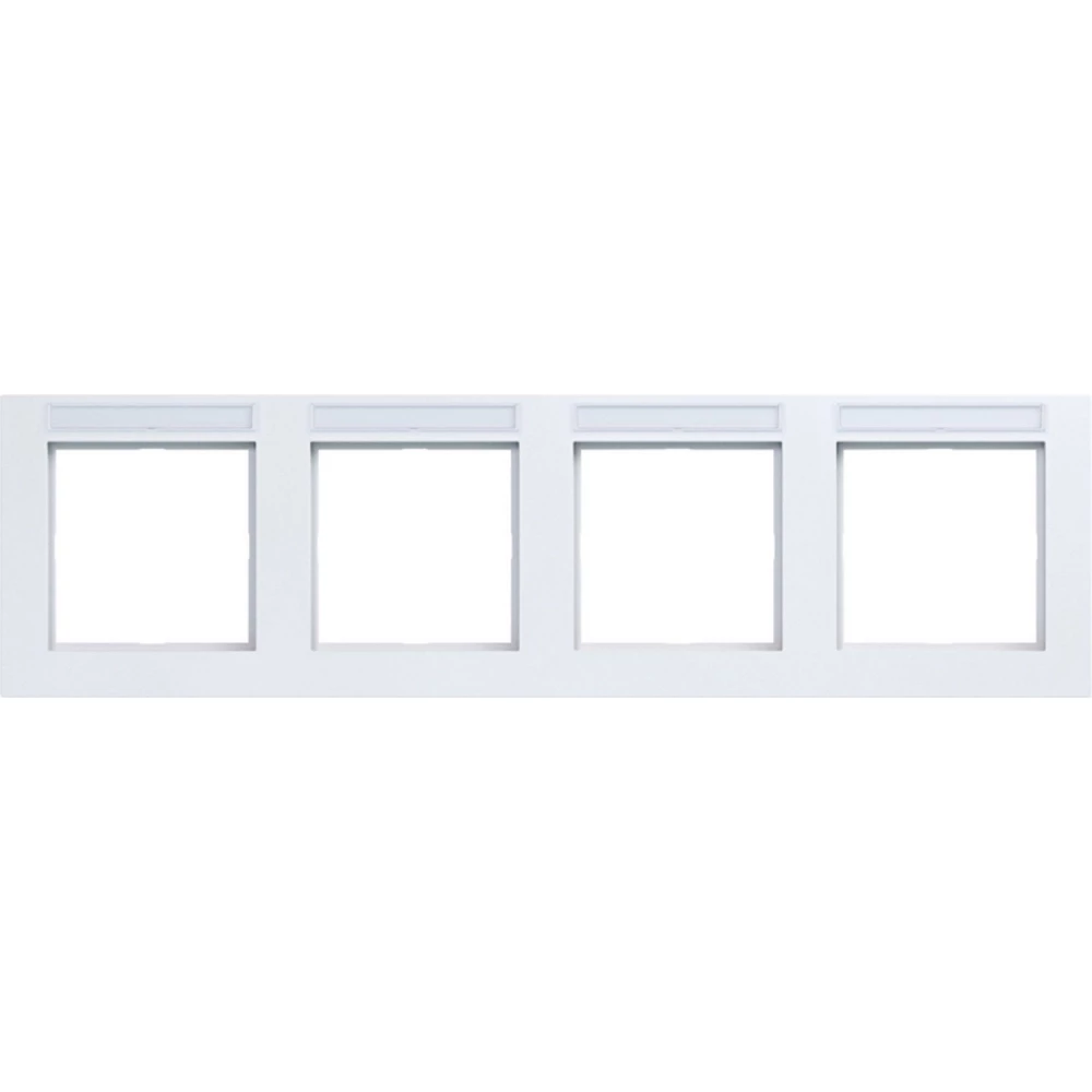 Afdekraam 4-voudig horizontaal, tekstveld, A.1, lichtwit mat