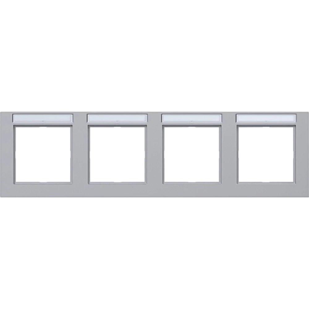 Afdekraam 4-voudig horizontaal, tekstveld, A.1, titaan