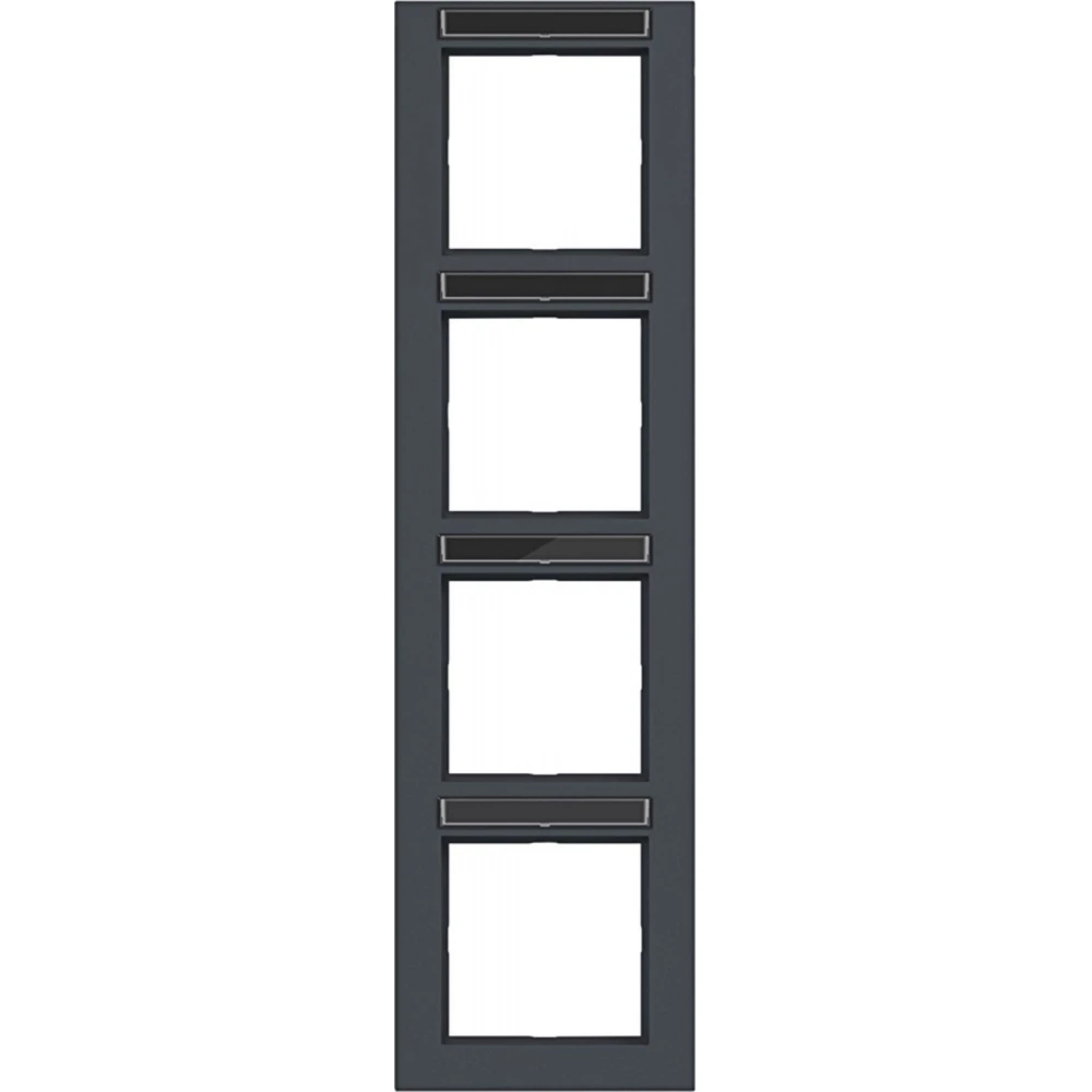 Afdekraam 4-voudig verticaal, tekstveld, A.1, antraciet