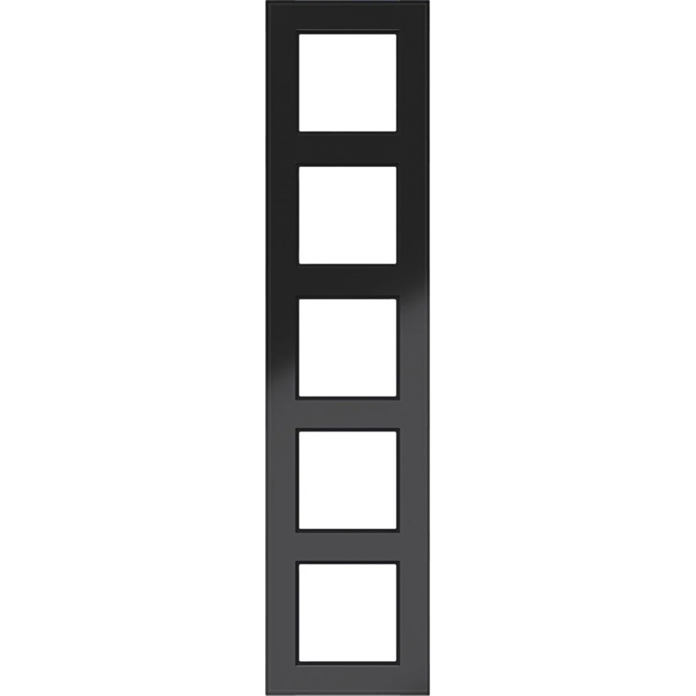 Afdekraam 5-voudig, A.8, glas zwart glanzend