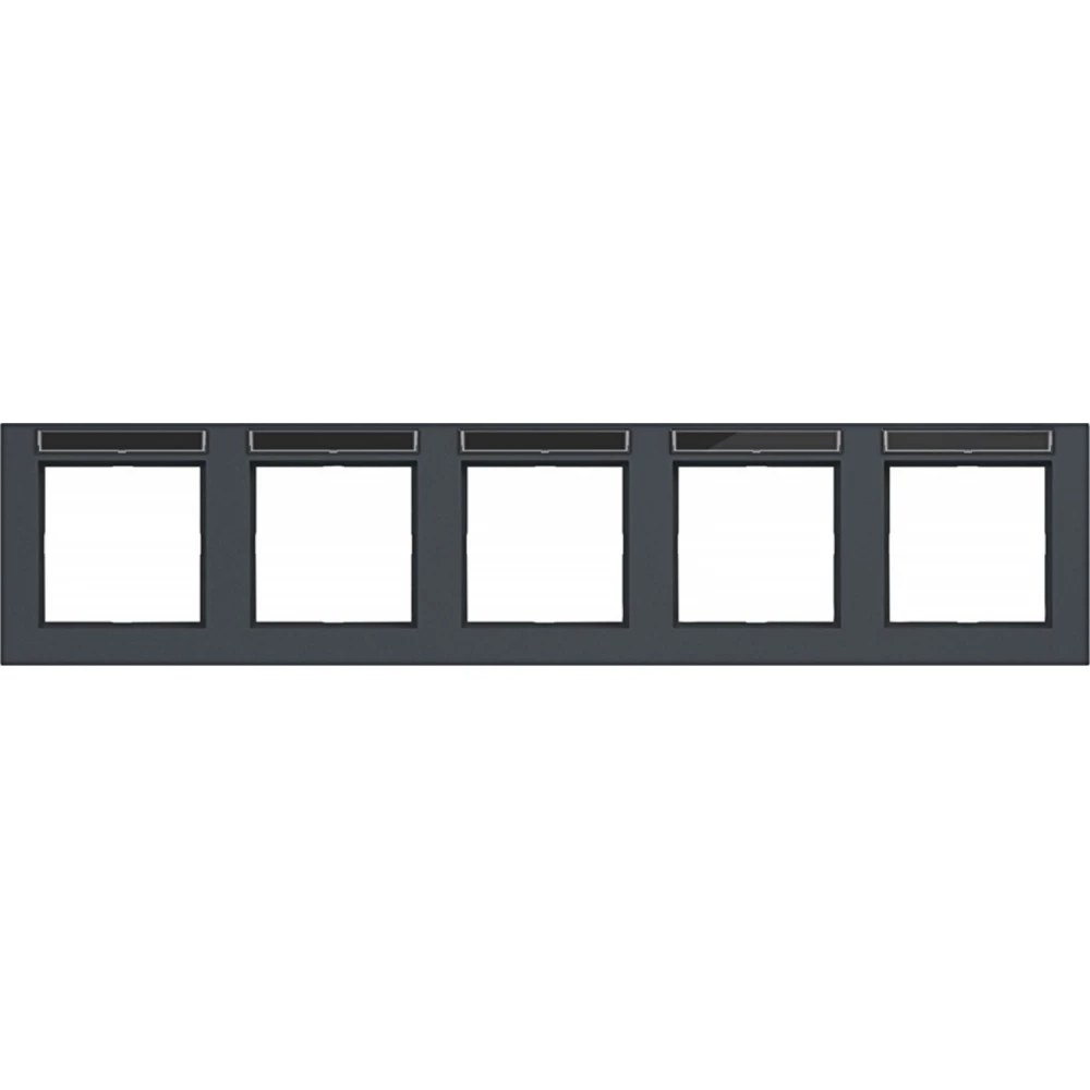 Afdekraam 5-voudig horizontaal, tekstveld, A.1, antraciet