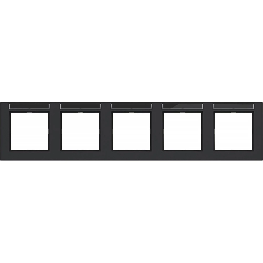 Afdekraam 5-voudig horizontaal, tekstveld, A.1, nachtzwart mat