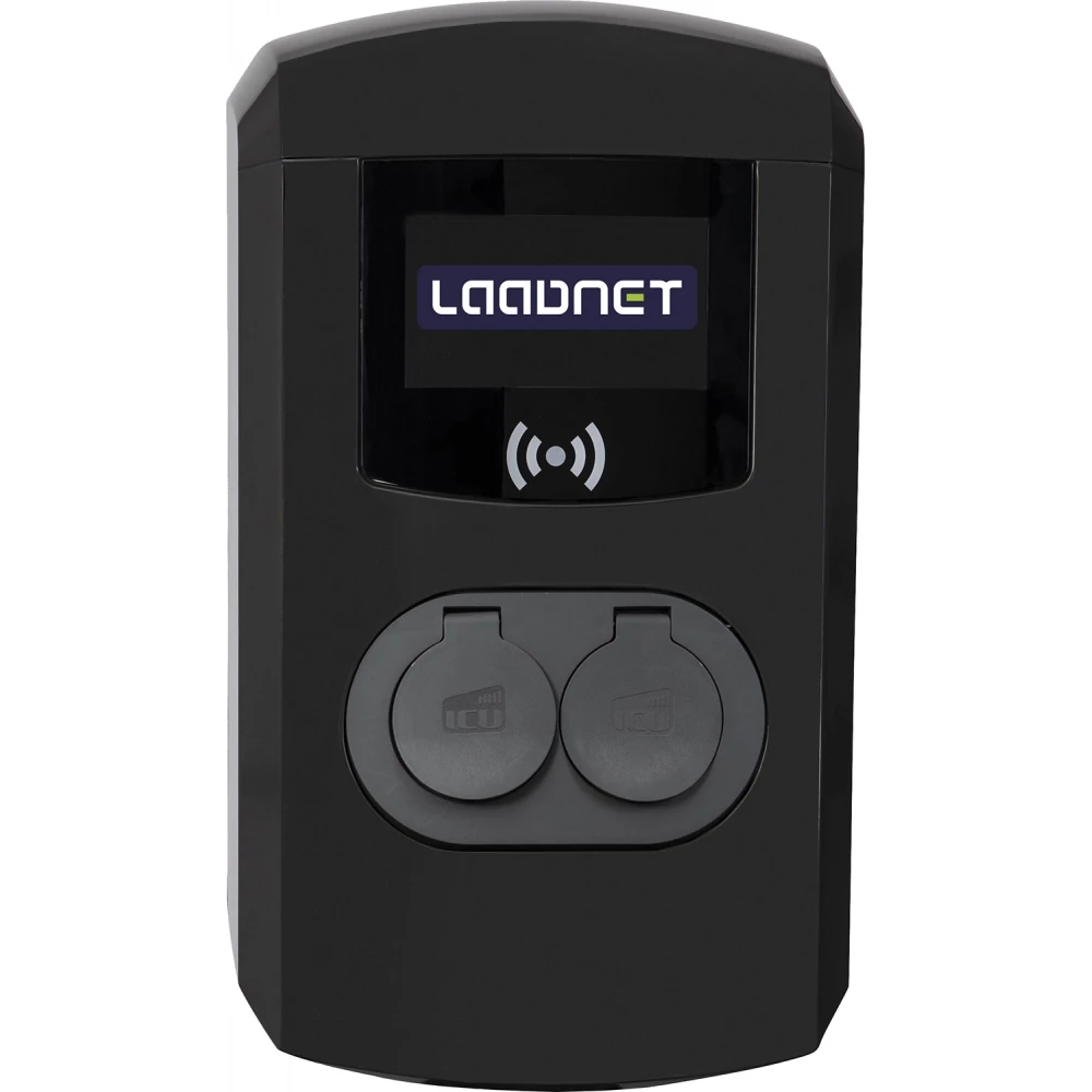 Alfen Laadstation eve double pro-line socket 2FC 22KW rfid SCN logo laadnet grijs