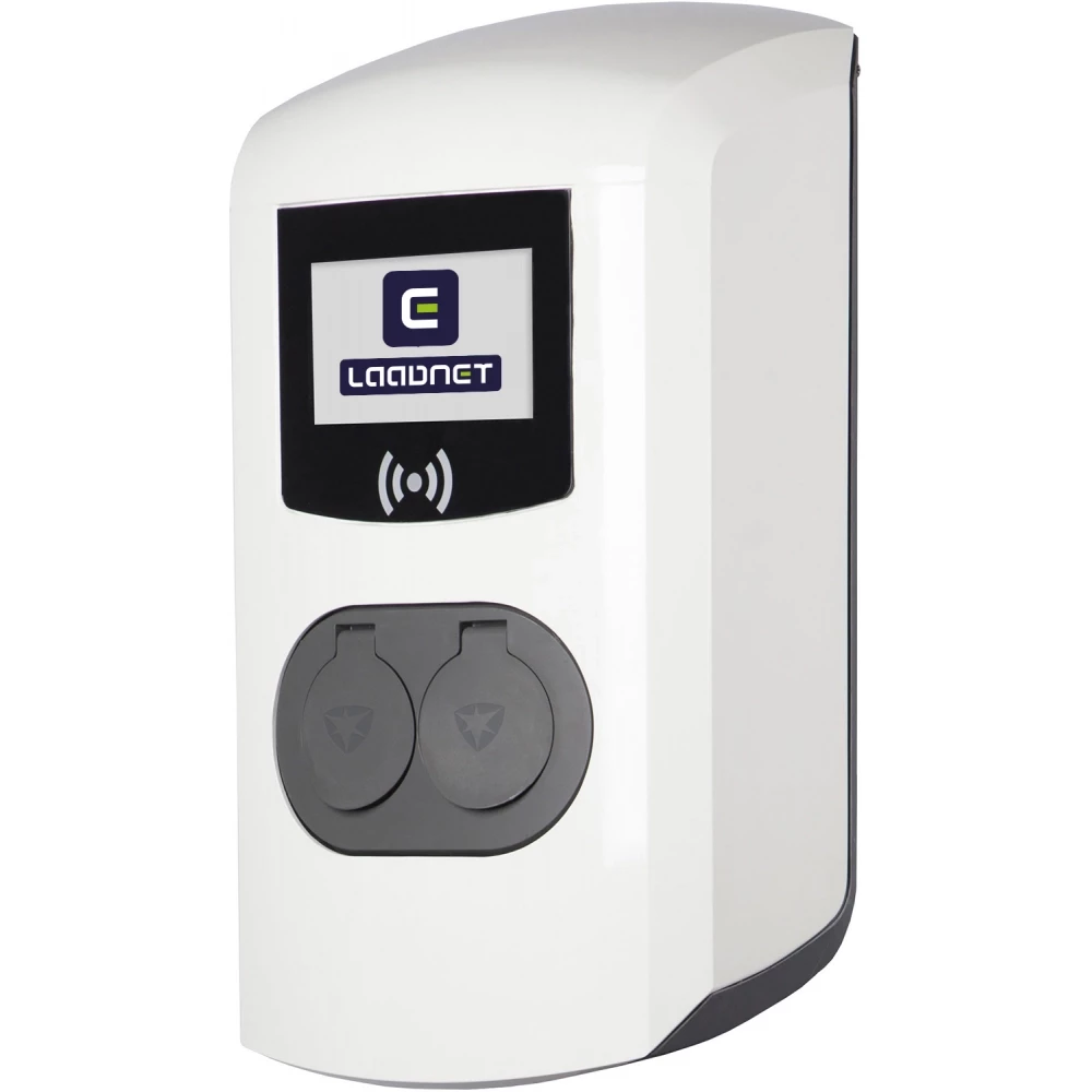 Alfen Laadstation eve double pro-line socket 2FC 22KW rfid SCN logo laadnet wit