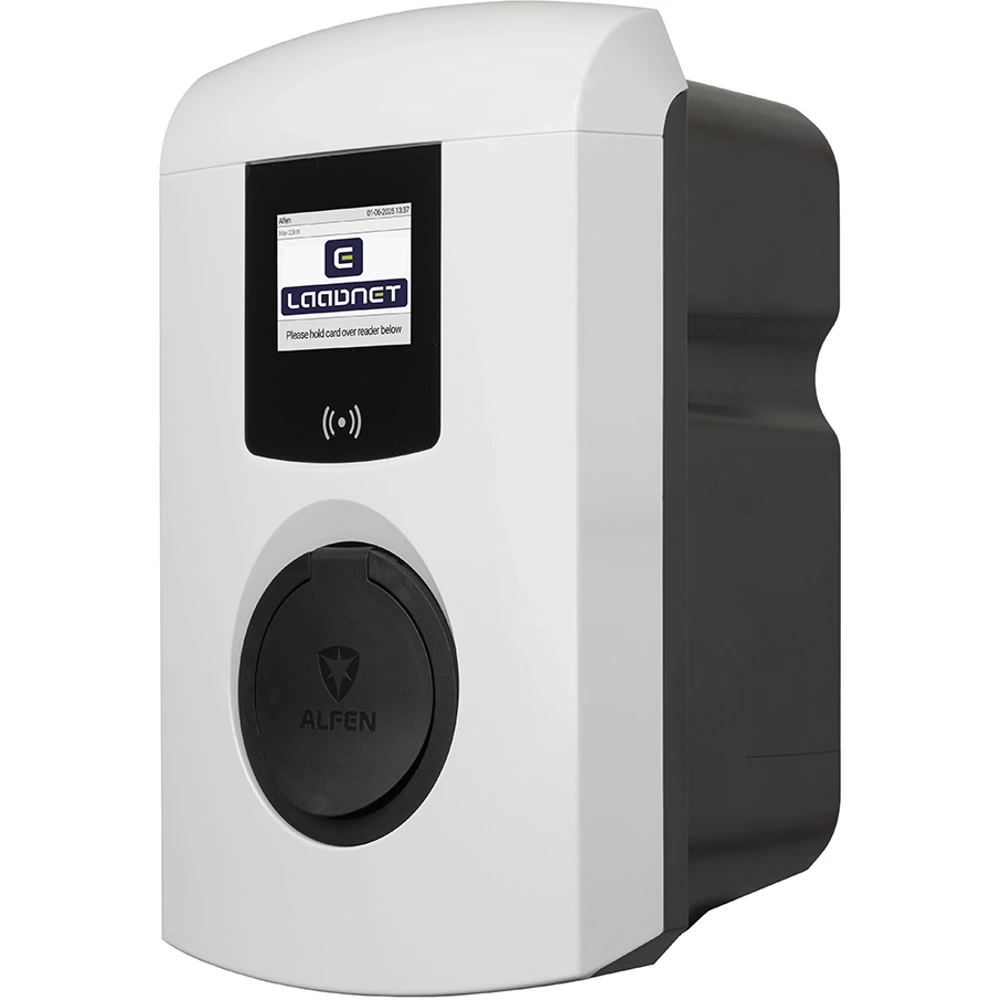Alfen Laadstation eve single plus socket 22KW rfid SCN logo laadnet wit