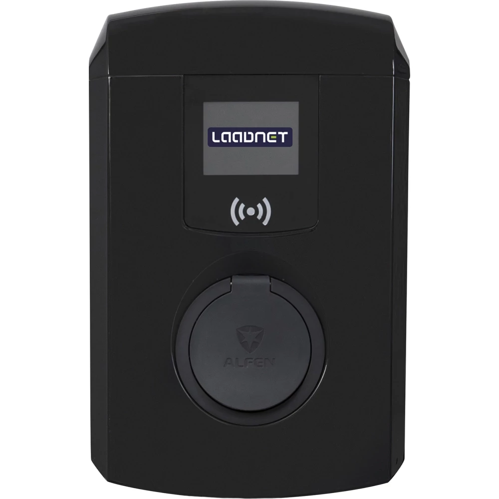 Alfen Laadstation eve single pro-line socket 22KW rfid SCN logo E-flux grijs Alfen Laadstation eve single pro-line socket 22KW rfid SCN logo E-flux grijs