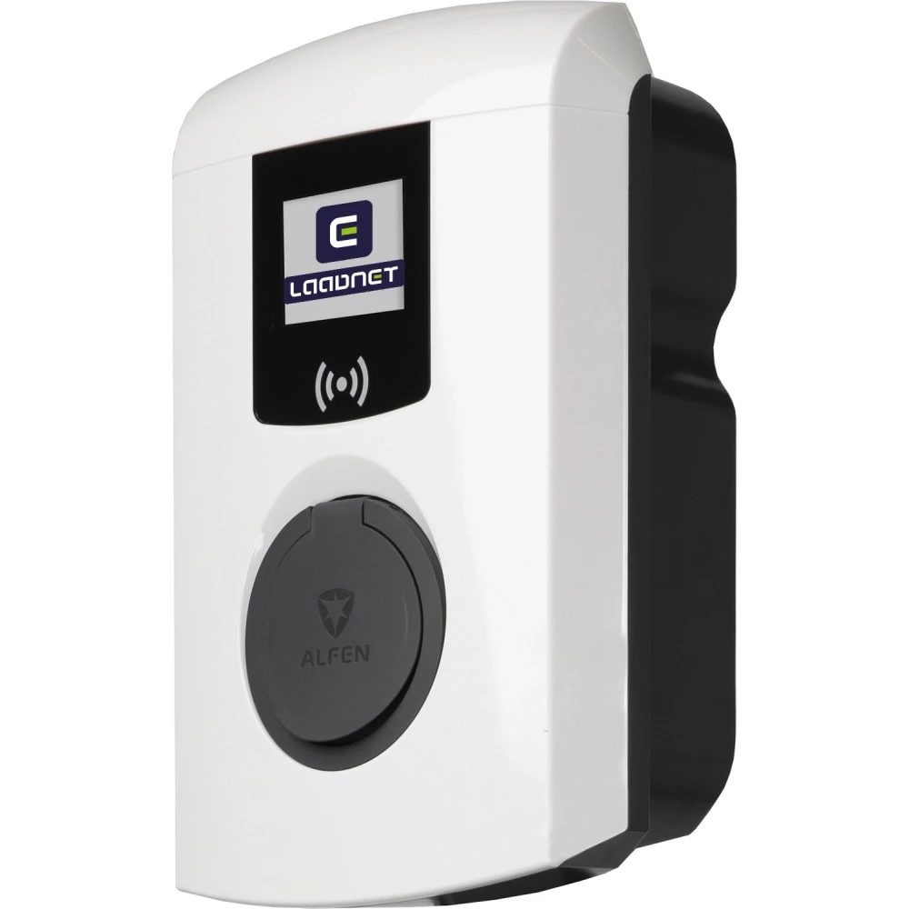Alfen Laadstation eve single pro-line socket 22KW rfid SCN logo E-flux wit Alfen Laadstation eve single pro-line socket 22KW rfid SCN logo E-flux wit