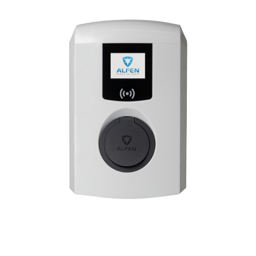 Alfen Laadstation eve single pro-line socket 22KW rfid SCN logo laadnet wit