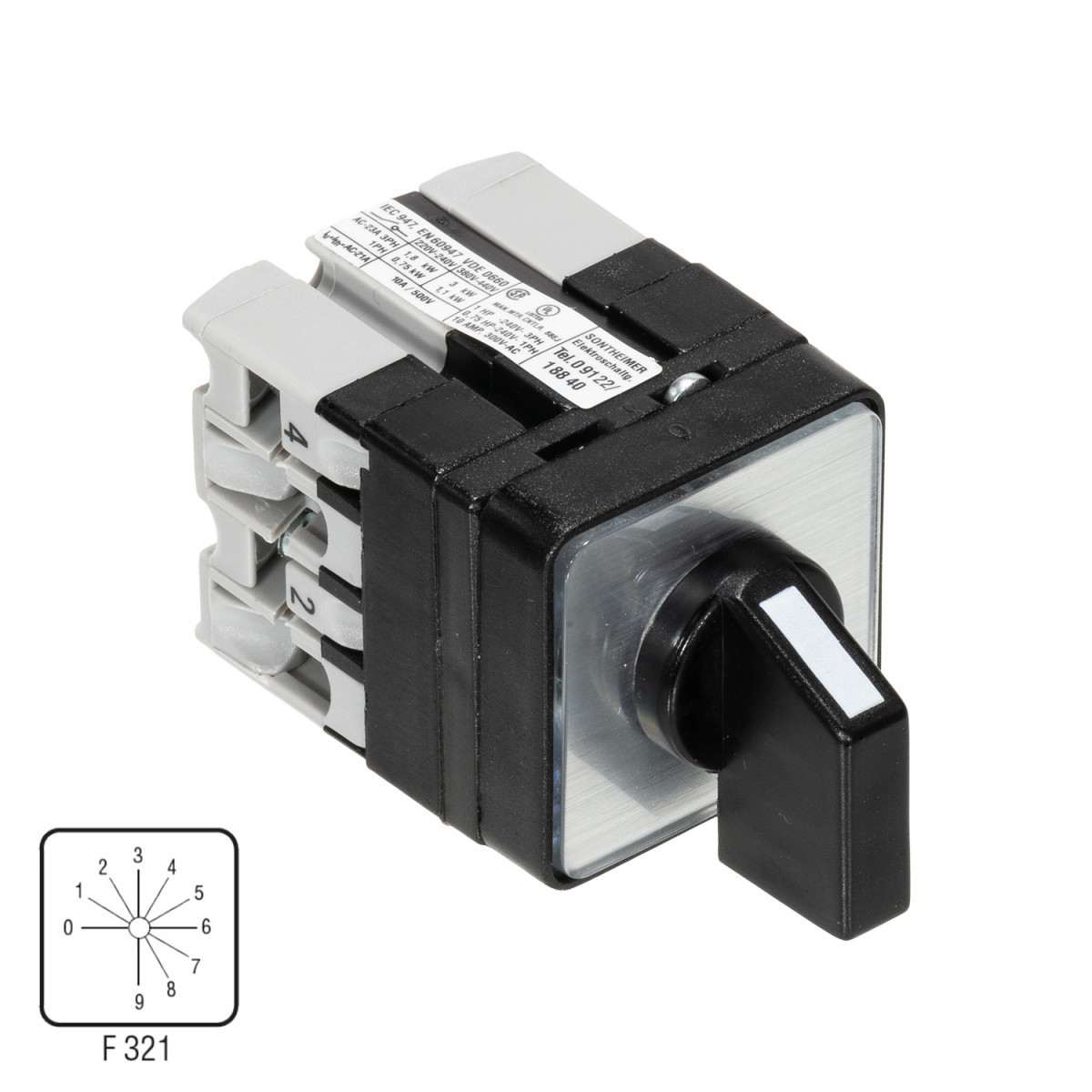 ASN BC - Binaire code schakelaar Codeerschakelaar 10a 4-gats frontmontage BCD code 0-9