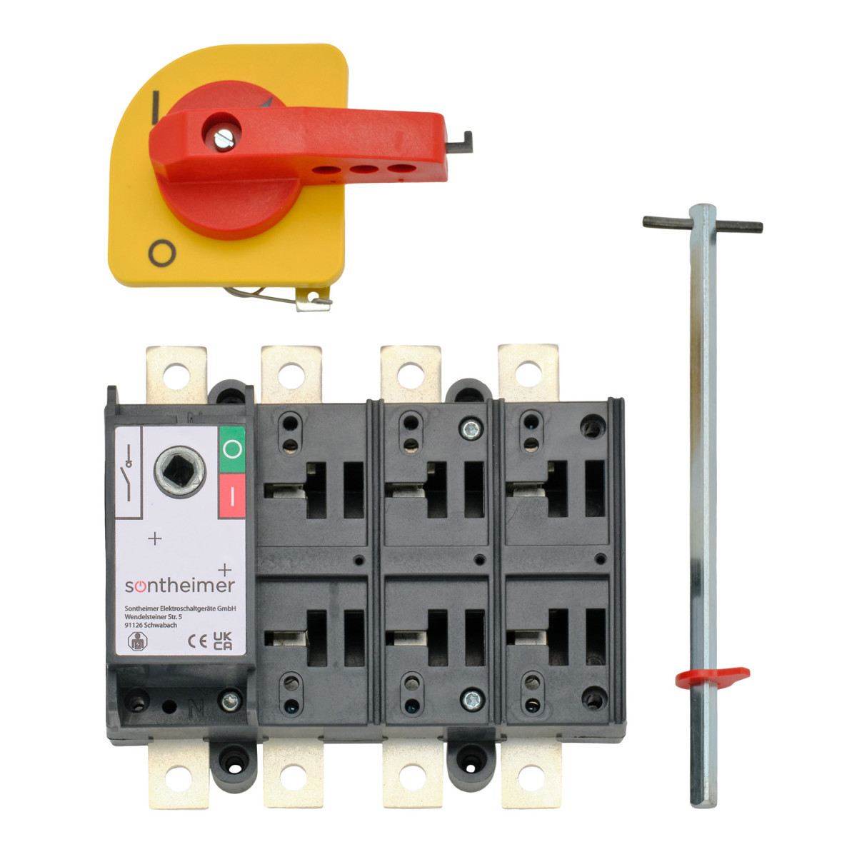 ASN NLC - Hoofdschakelaar nood-uit Hoofdschakelaar Nood-uit 200a 3P bodemmontage met as/hendel