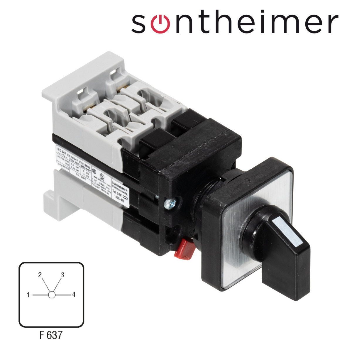ASN ST - Standenschakelaar zonder 0 sta Standenschakelaar Zonder 0 stand 10a 1P din-rail montage