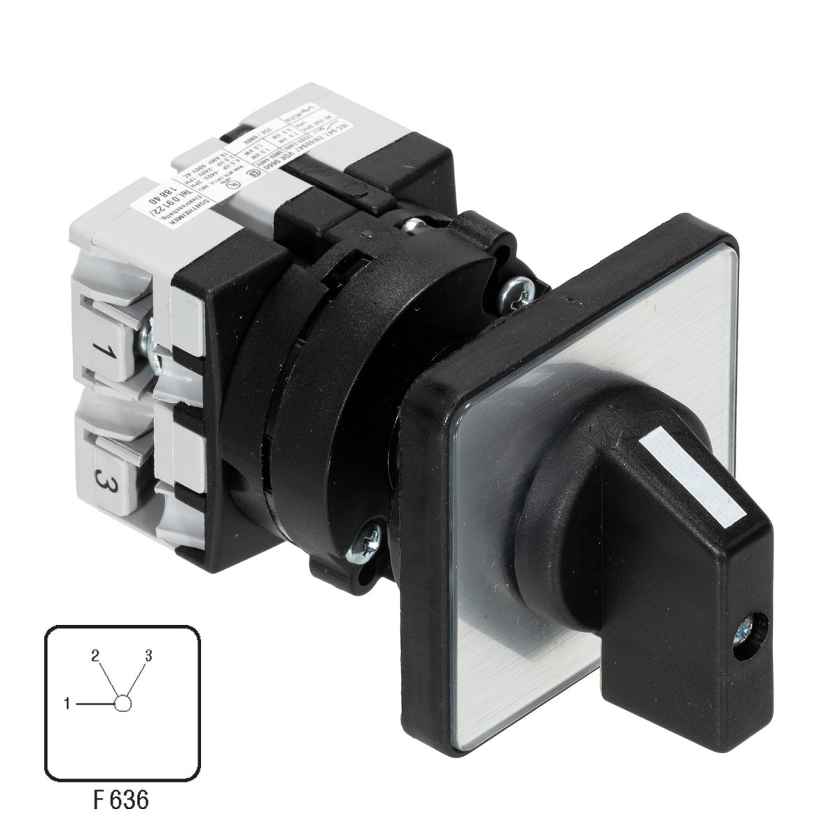 ASN ST - Standenschakelaar zonder 0 sta Standenschakelaar Zonder 0 stand 25a 2P 1-gats frontmontage