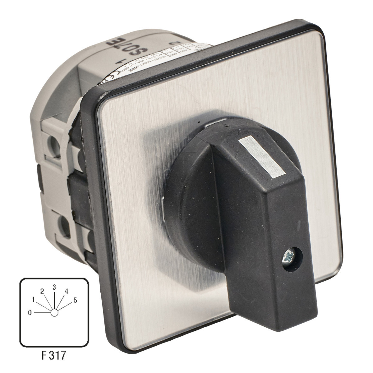 ASN ST0 - Standenschakelaar met 0 stand Standenschakelaar Met 0 stand 25a 3P 4-gats frontmontage