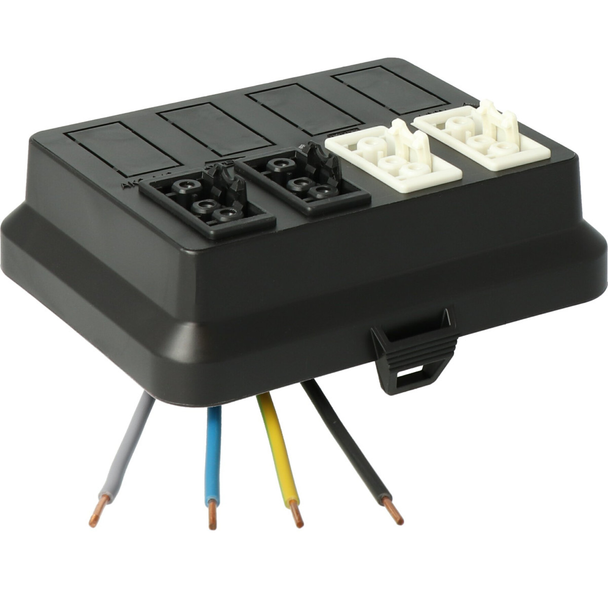 Attema Cable-mate Ak2-W8 deksel, 4x3p (2+2 geschakeld) wieland zwart