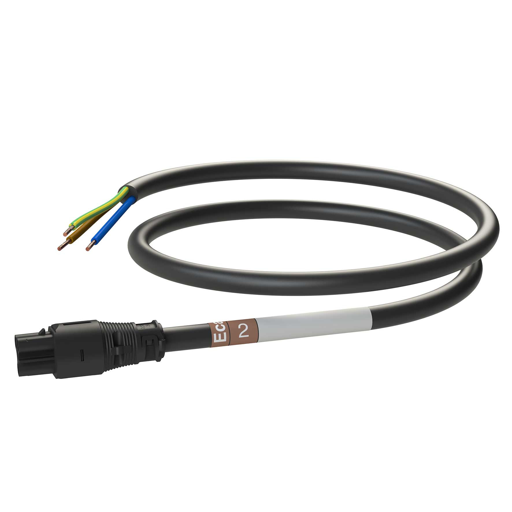 Attema Installeren 2.0 Aw Snoer female-open 2M, 3G2,5 zwart eca