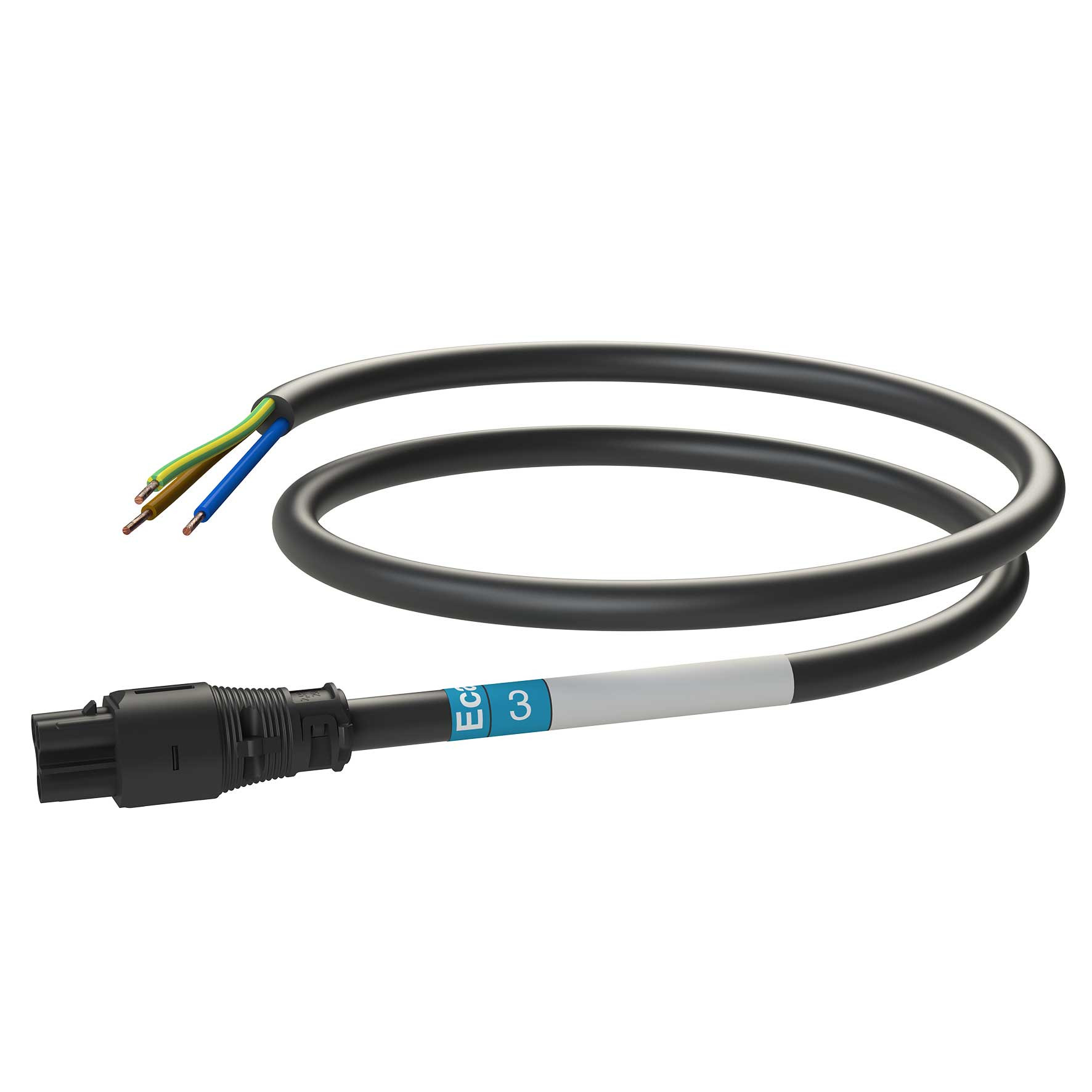 Attema Installeren 2.0 Aw Snoer female-open 3M, 3G2,5 zwart eca