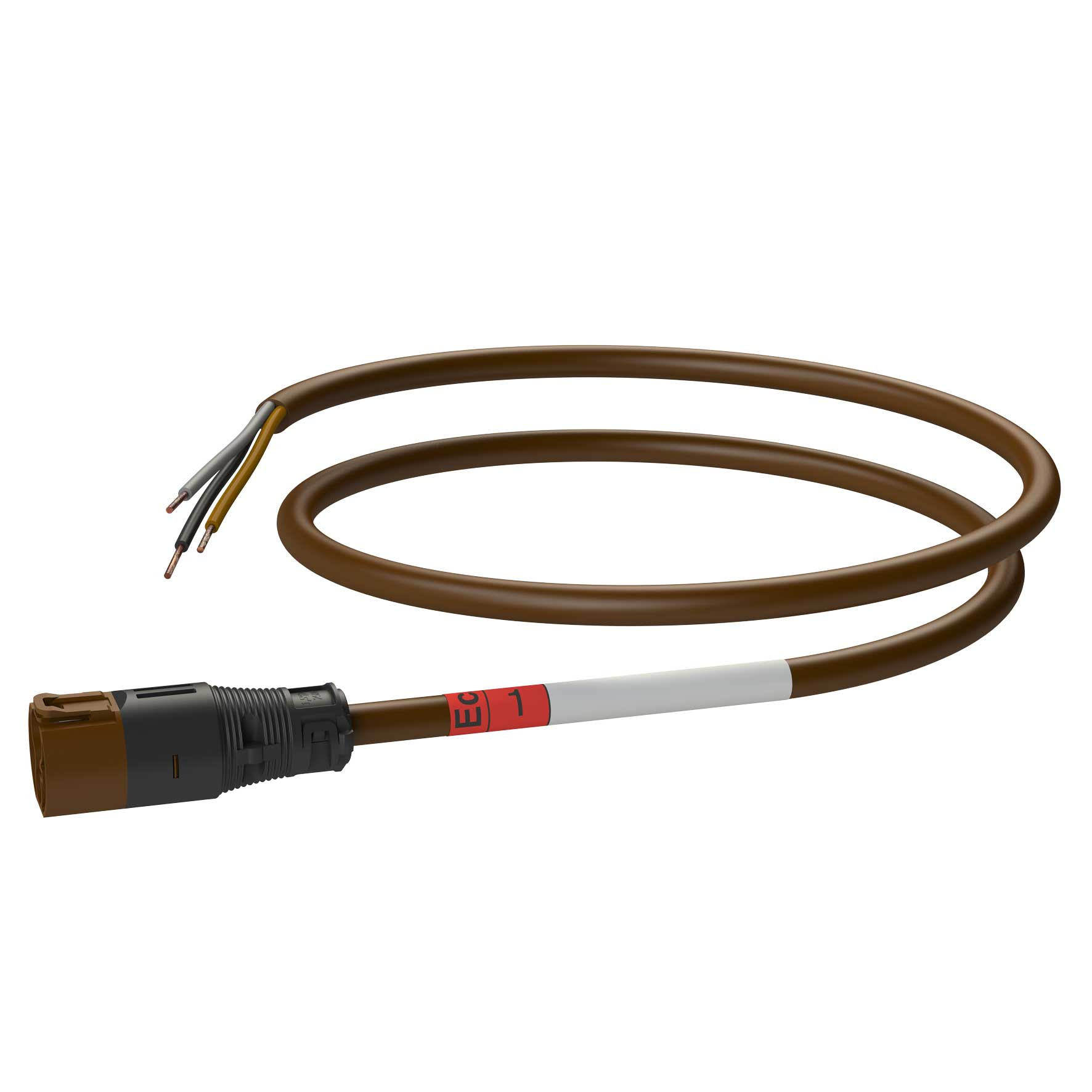 Attema Installeren 2.0 Aw Snoer male-open 1M, 3x1,5 bruin eca