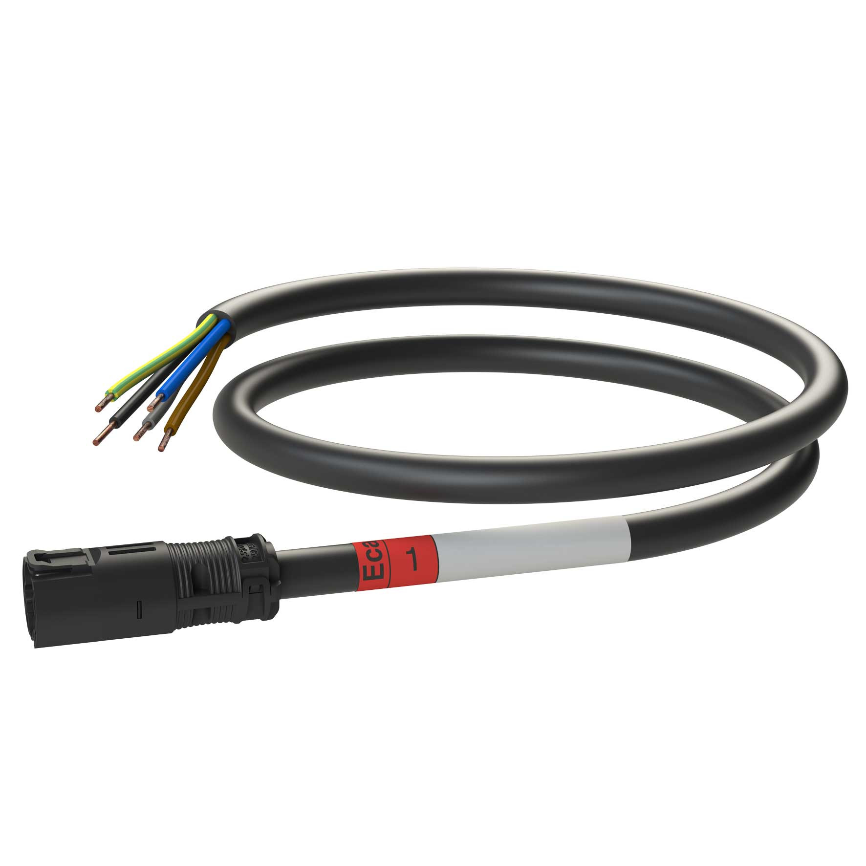 Attema Installeren 2.0 Aw Snoer male-open 1M, 5G2,5 zwart eca