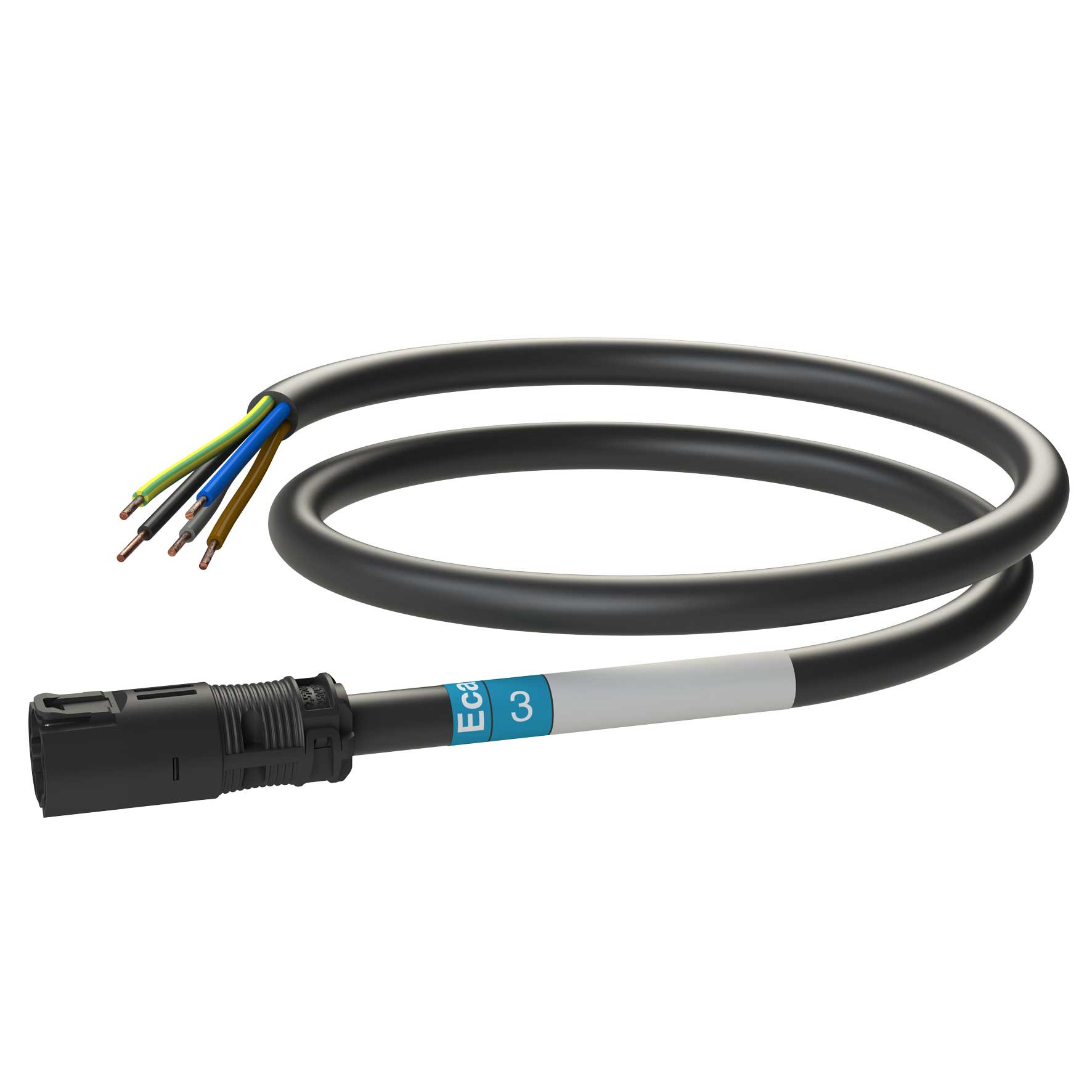 Attema Installeren 2.0 Aw Snoer male-open 3M, 5G2,5 zwart eca