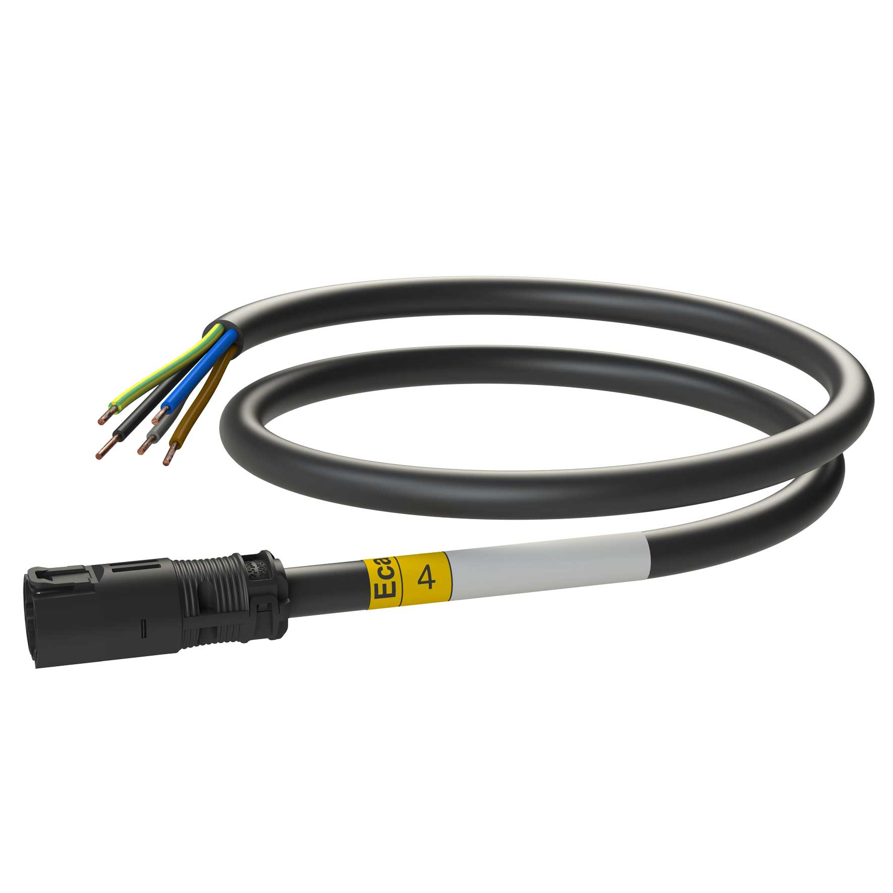 Attema Installeren 2.0 Aw Snoer male-open 4M, 5G2,5 zwart eca