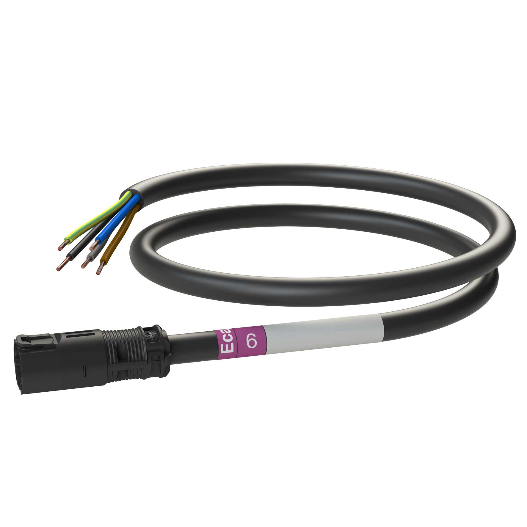 Attema Installeren 2.0 Aw Snoer male-open 6M, 5G2,5 zwart eca