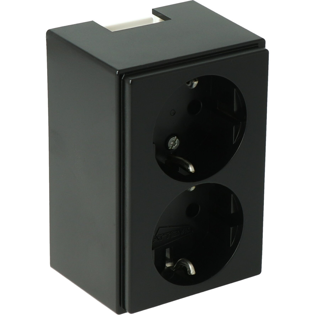 Attema K25/P25-plattebuis ZC25 2-voudige contactdoos zwart (ral 9005)