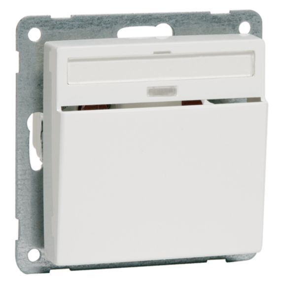 Aura Hotelkaart schakelaar, levend wit met verlichting en tekstveld