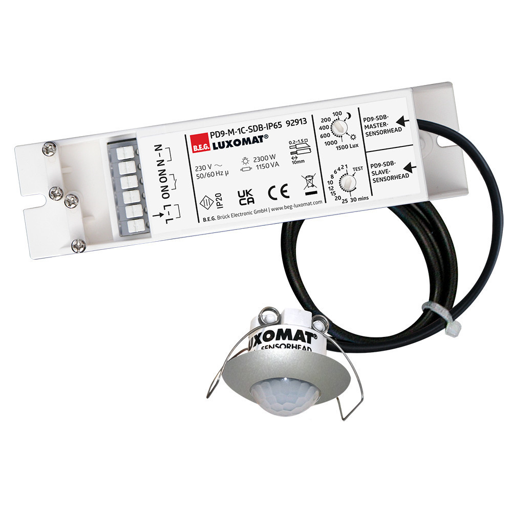 B.E.G. Bewegings-/ Aanwezigheidsmelders Aanwezigheidsmelder 360° ib zilver ip65 10M 1kanaal