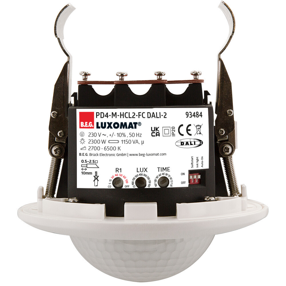 B.E.G. DALI Aanwezigheidsmelder HCL2 360° ib wit ip20 24M 3kanaal