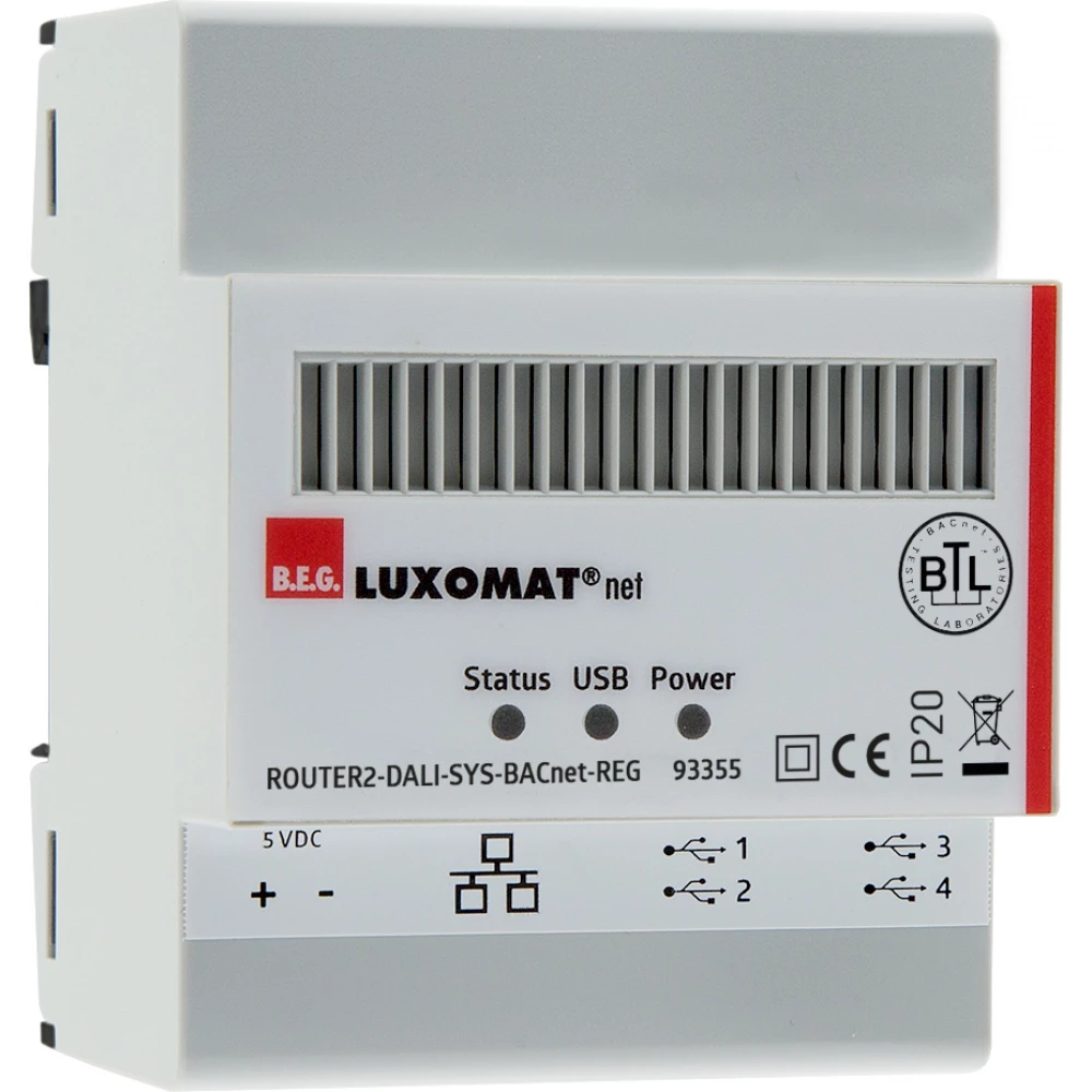 B.E.G. dali router bacnet din-rail montage wit ip20